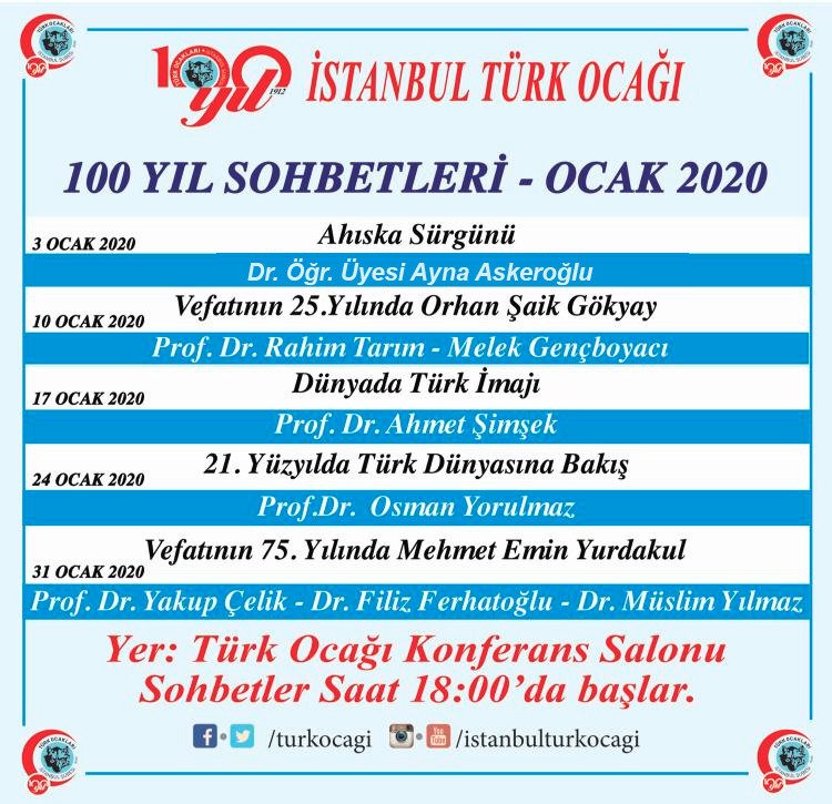 2020 Ocak Ayı Programımız