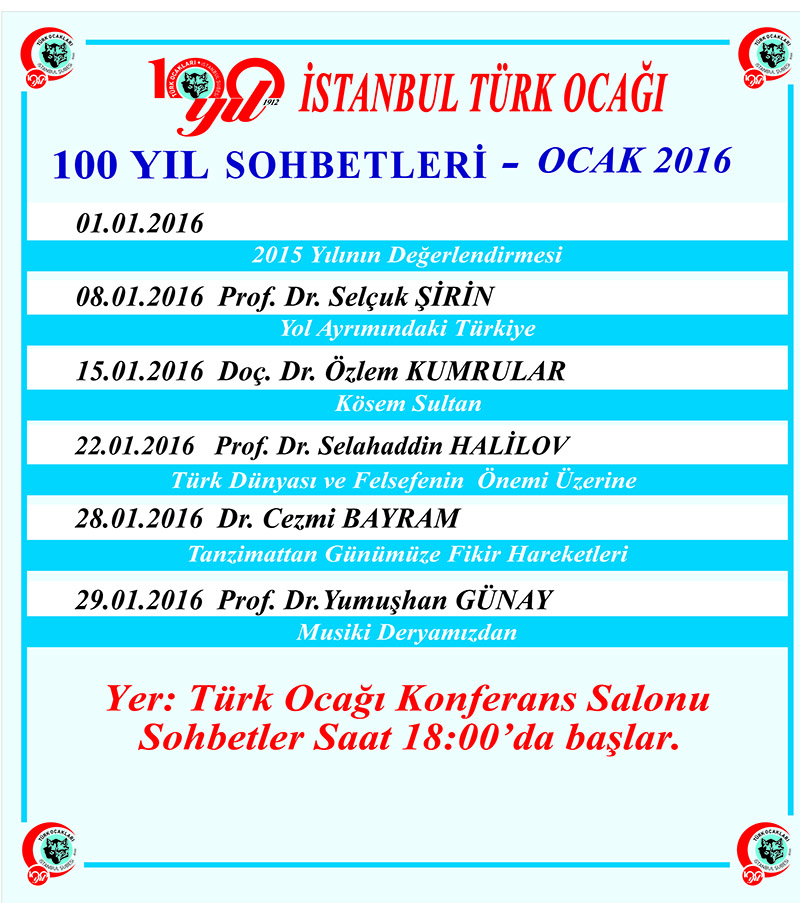 Ocak 2015 Programımız