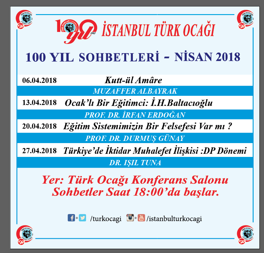 2018 Nisan Programımız